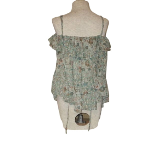 VS Victoria's Secret Light Green Floral Tank Top Flowy Sheer Blouse XS - Picture 3 of 7